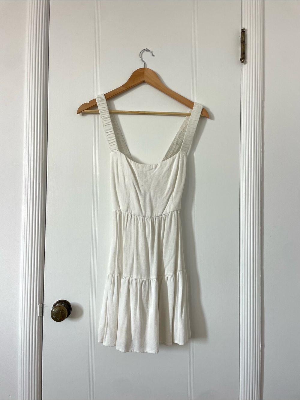 Princess Polly Off-White Tiered Sundress with Wide Straps